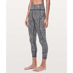 LULULEMON In Movement Tight Crop Pants Everlux Diffuse Starlight Black Size 12